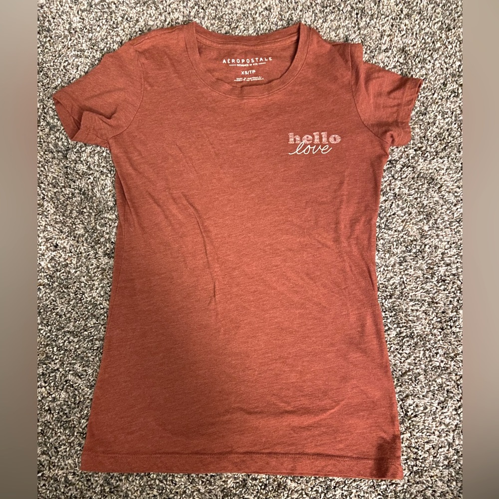 Aeropostale red hello love t-shirt
